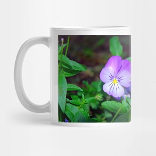 Purple Pansy amongst Greens Mug